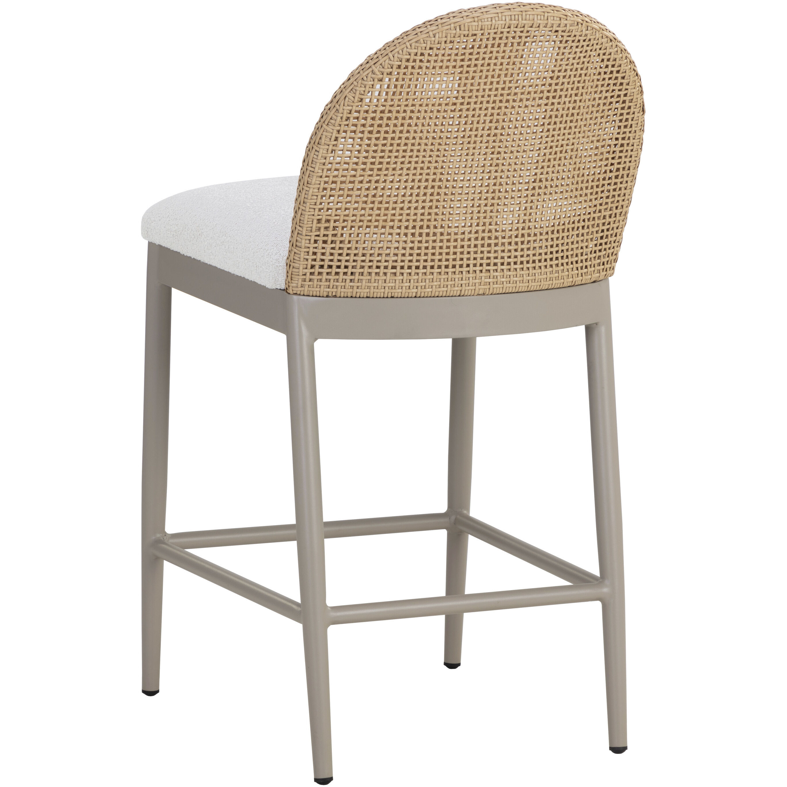 Calandri 36 inch Greige / Louis Cream Outdoor Counter Stool in Natural / Louis Cream
